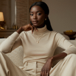 mulher negra no estilo quiet luxury